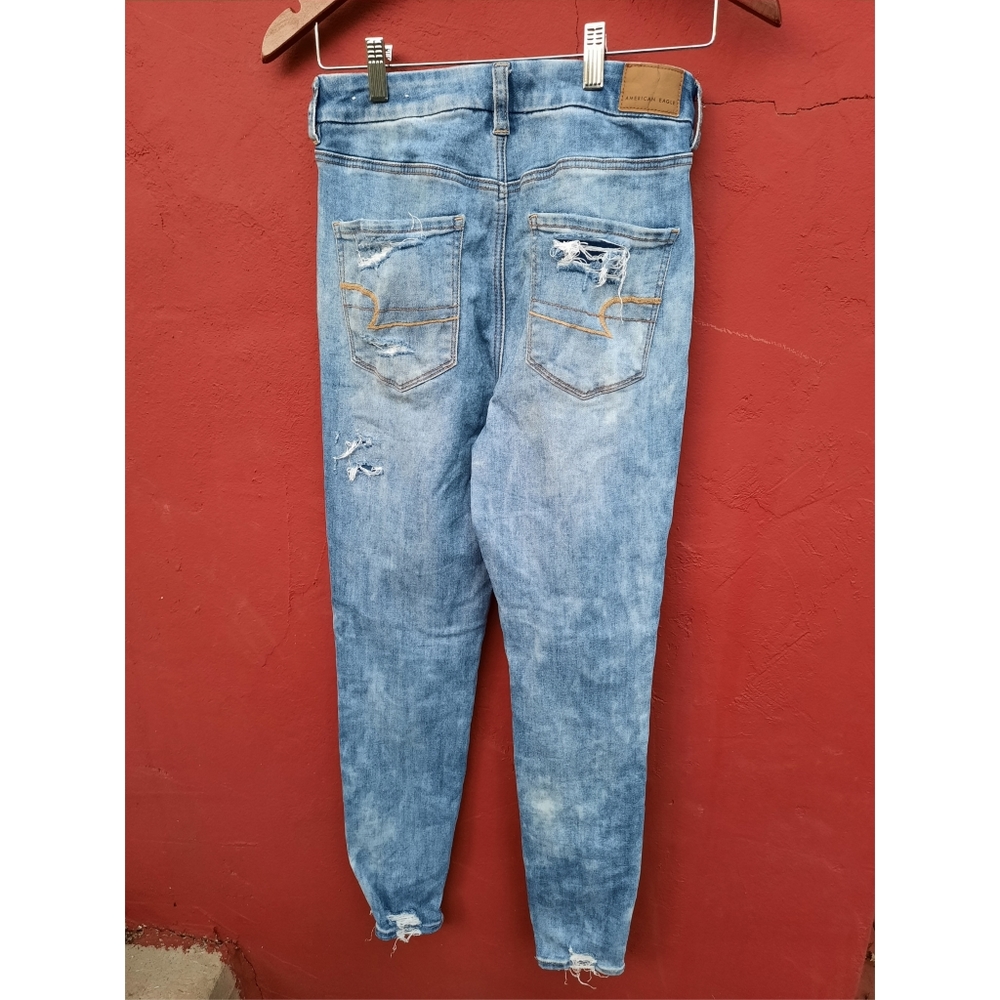 AEO American Eagle Curvy Hi Rise Jegging Distressed Skinny Jeans 6 Regular - Picture 7 of 11